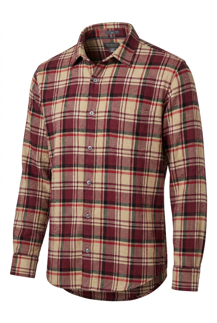 Vintage Tallwoods by Bruno Milano Red/Cream/Black Plaid Flannel XL Shirt